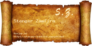 Stenger Zamfira névjegykártya